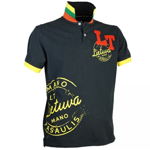 Navy Polo Shirt "My Lithuania My World" – Quality and Style