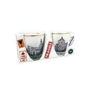 Shot glass set with Riga old town