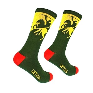 Men's green socks Lithuania with Vytis, size:(41-46)