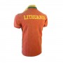 Red color cotton fabric polo t-shirts Lithuania