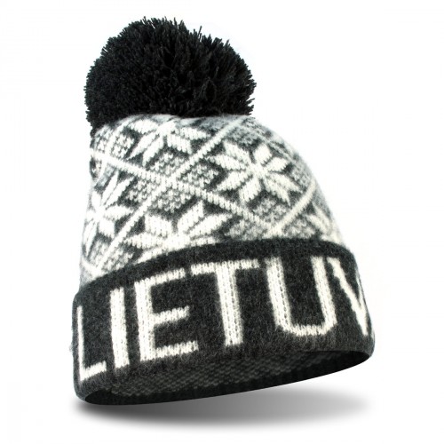 Raštuota trumpa žieminė kepurė Lietuva pilkos spalvos - Robin Ruth